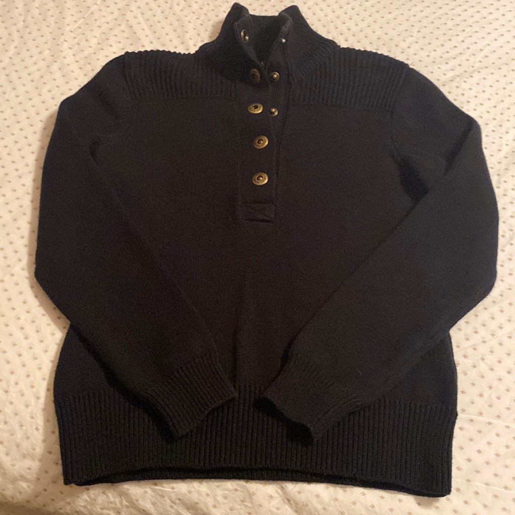 Ralph Lauren Funnel Neck, Snap Metal Button, 100% Cotton